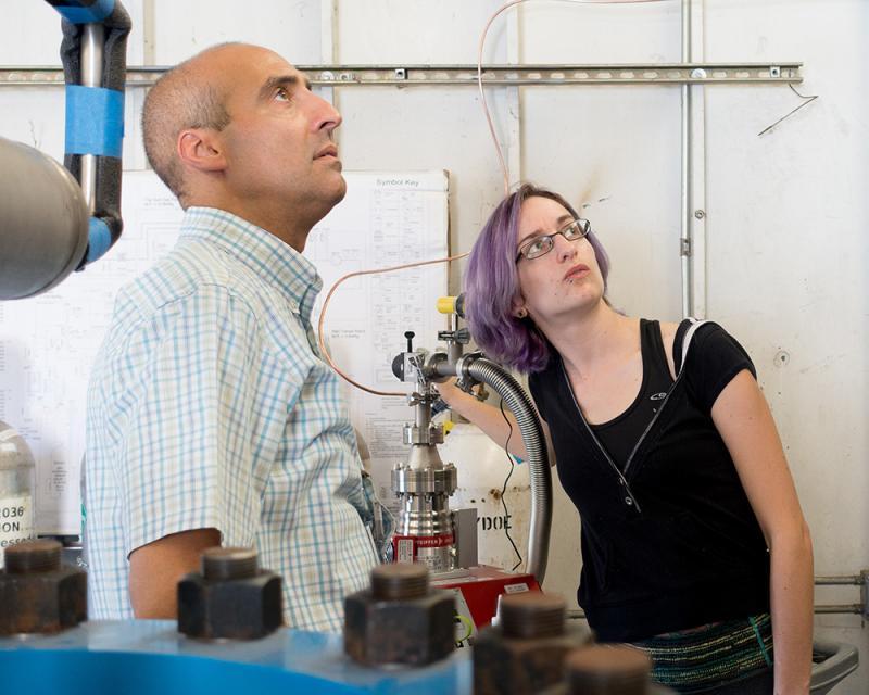 Dan and Rosie puzzling over the behavior of this giant Fluitron compressor!