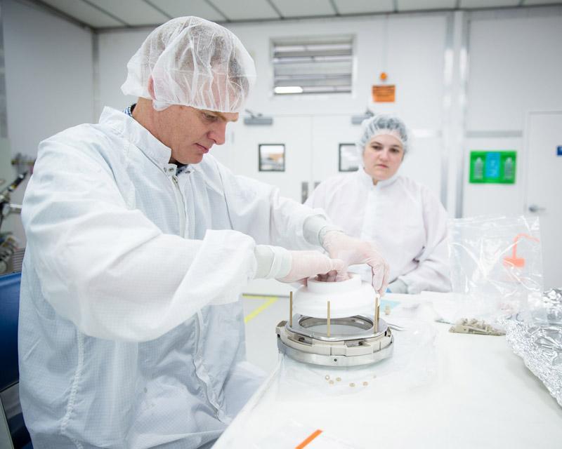 LZ researcher assembling top of Prototype