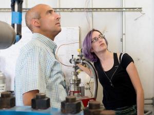 Dan and Rosie puzzling over the behavior of this giant Fluitron compressor!