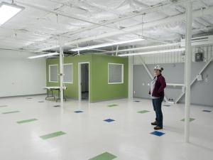 On setup day, a LZ member is inspecting the room